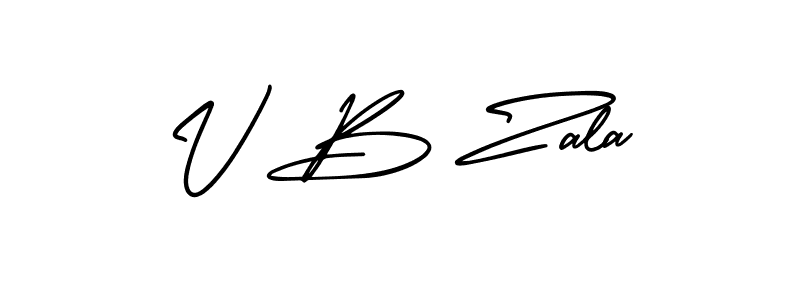 Also You can easily find your signature by using the search form. We will create V B Zala name handwritten signature images for you free of cost using AmerikaSignatureDemo-Regular sign style. V B Zala signature style 3 images and pictures png