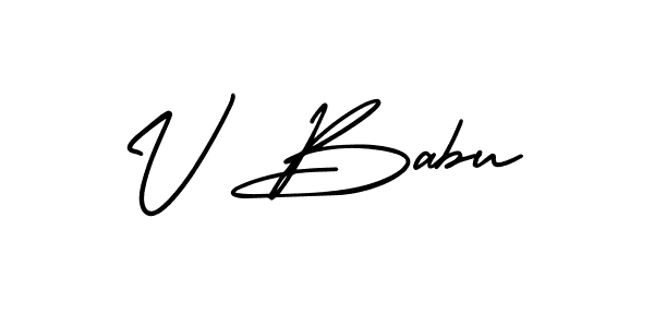 How to make V Babu signature? AmerikaSignatureDemo-Regular is a professional autograph style. Create handwritten signature for V Babu name. V Babu signature style 3 images and pictures png