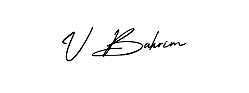 Make a short V Bahrim signature style. Manage your documents anywhere anytime using AmerikaSignatureDemo-Regular. Create and add eSignatures, submit forms, share and send files easily. V Bahrim signature style 3 images and pictures png