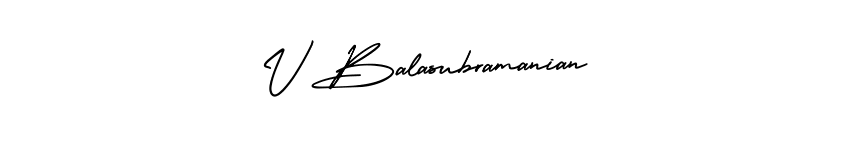 AmerikaSignatureDemo-Regular is a professional signature style that is perfect for those who want to add a touch of class to their signature. It is also a great choice for those who want to make their signature more unique. Get V Balasubramanian name to fancy signature for free. V Balasubramanian signature style 3 images and pictures png