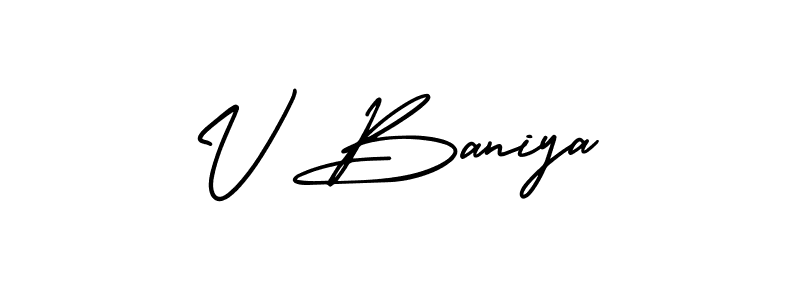 How to Draw V Baniya signature style? AmerikaSignatureDemo-Regular is a latest design signature styles for name V Baniya. V Baniya signature style 3 images and pictures png