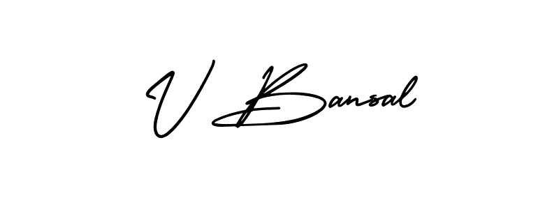 Similarly AmerikaSignatureDemo-Regular is the best handwritten signature design. Signature creator online .You can use it as an online autograph creator for name V Bansal. V Bansal signature style 3 images and pictures png
