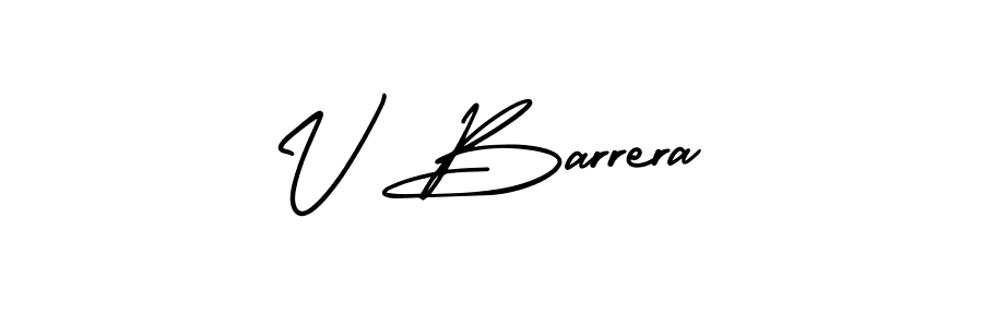 How to make V Barrera signature? AmerikaSignatureDemo-Regular is a professional autograph style. Create handwritten signature for V Barrera name. V Barrera signature style 3 images and pictures png