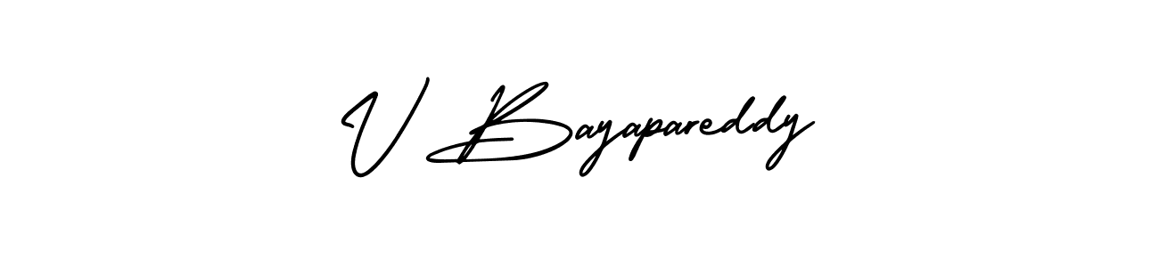 V Bayapareddy stylish signature style. Best Handwritten Sign (AmerikaSignatureDemo-Regular) for my name. Handwritten Signature Collection Ideas for my name V Bayapareddy. V Bayapareddy signature style 3 images and pictures png