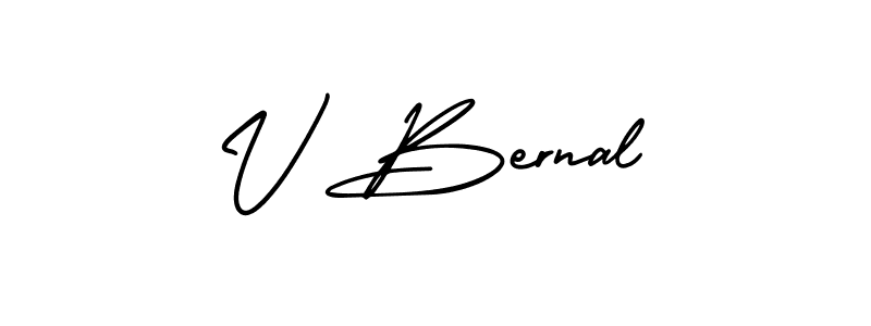 Design your own signature with our free online signature maker. With this signature software, you can create a handwritten (AmerikaSignatureDemo-Regular) signature for name V Bernal. V Bernal signature style 3 images and pictures png