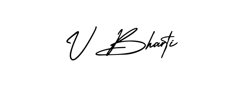 It looks lik you need a new signature style for name V Bharti. Design unique handwritten (AmerikaSignatureDemo-Regular) signature with our free signature maker in just a few clicks. V Bharti signature style 3 images and pictures png