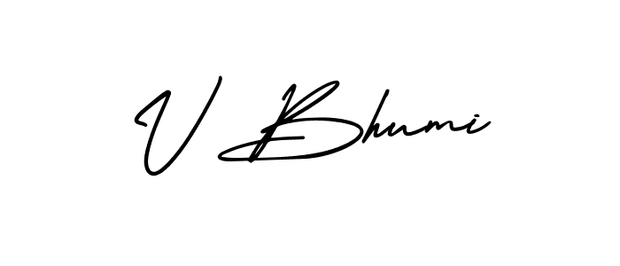Use a signature maker to create a handwritten signature online. With this signature software, you can design (AmerikaSignatureDemo-Regular) your own signature for name V Bhumi. V Bhumi signature style 3 images and pictures png