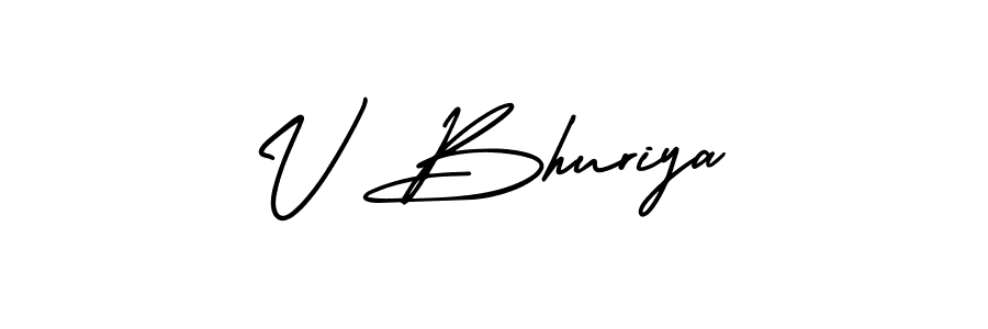 Make a beautiful signature design for name V Bhuriya. With this signature (AmerikaSignatureDemo-Regular) style, you can create a handwritten signature for free. V Bhuriya signature style 3 images and pictures png