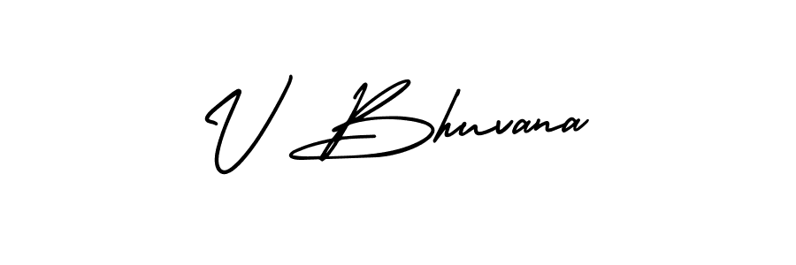 Use a signature maker to create a handwritten signature online. With this signature software, you can design (AmerikaSignatureDemo-Regular) your own signature for name V Bhuvana. V Bhuvana signature style 3 images and pictures png