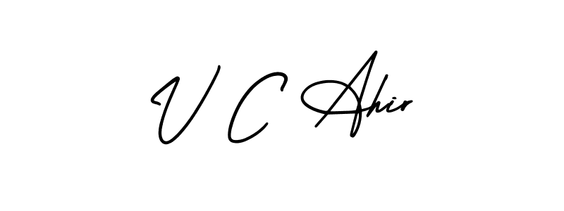 How to Draw V C Ahir signature style? AmerikaSignatureDemo-Regular is a latest design signature styles for name V C Ahir. V C Ahir signature style 3 images and pictures png