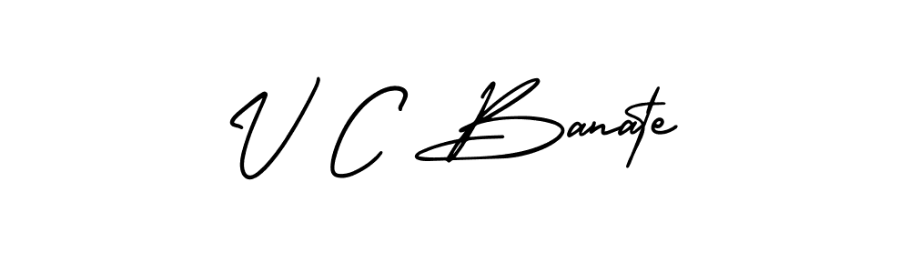 V C Banate stylish signature style. Best Handwritten Sign (AmerikaSignatureDemo-Regular) for my name. Handwritten Signature Collection Ideas for my name V C Banate. V C Banate signature style 3 images and pictures png