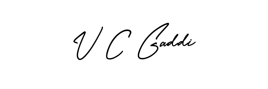Design your own signature with our free online signature maker. With this signature software, you can create a handwritten (AmerikaSignatureDemo-Regular) signature for name V C Gaddi. V C Gaddi signature style 3 images and pictures png