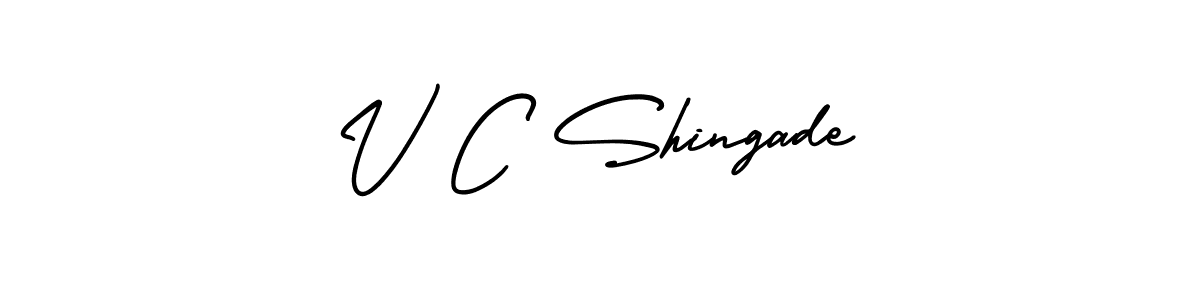 if you are searching for the best signature style for your name V C Shingade. so please give up your signature search. here we have designed multiple signature styles  using AmerikaSignatureDemo-Regular. V C Shingade signature style 3 images and pictures png
