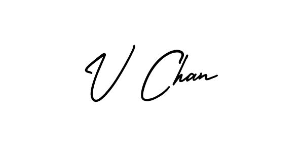 You should practise on your own different ways (AmerikaSignatureDemo-Regular) to write your name (V Chan) in signature. don't let someone else do it for you. V Chan signature style 3 images and pictures png