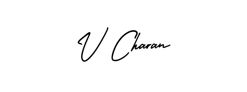 The best way (AmerikaSignatureDemo-Regular) to make a short signature is to pick only two or three words in your name. The name V Charan include a total of six letters. For converting this name. V Charan signature style 3 images and pictures png
