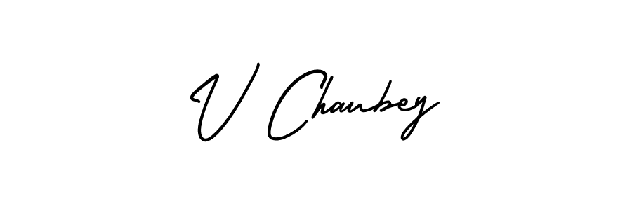 It looks lik you need a new signature style for name V Chaubey. Design unique handwritten (AmerikaSignatureDemo-Regular) signature with our free signature maker in just a few clicks. V Chaubey signature style 3 images and pictures png