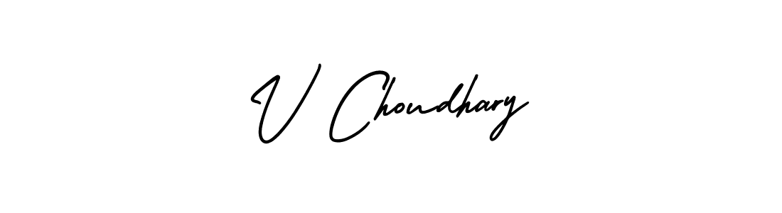 How to make V Choudhary signature? AmerikaSignatureDemo-Regular is a professional autograph style. Create handwritten signature for V Choudhary name. V Choudhary signature style 3 images and pictures png