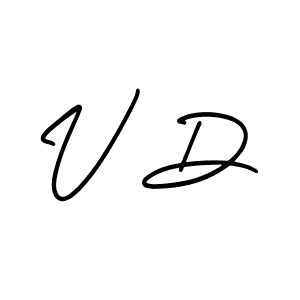 Design your own signature with our free online signature maker. With this signature software, you can create a handwritten (AmerikaSignatureDemo-Regular) signature for name V D. V D signature style 3 images and pictures png