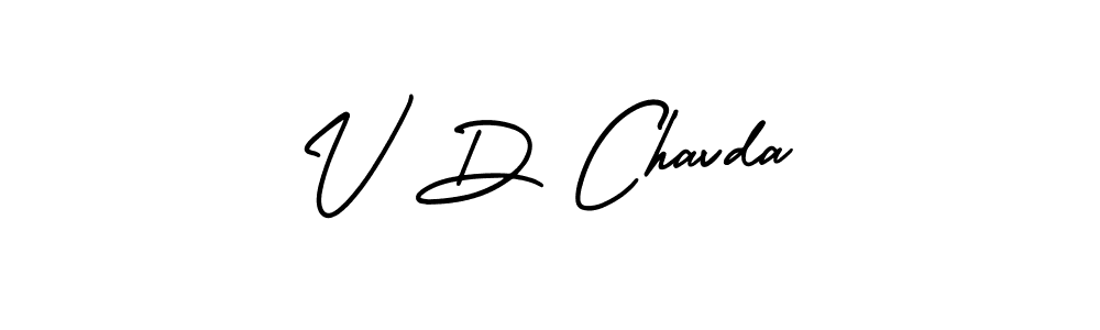 Design your own signature with our free online signature maker. With this signature software, you can create a handwritten (AmerikaSignatureDemo-Regular) signature for name V D Chavda. V D Chavda signature style 3 images and pictures png