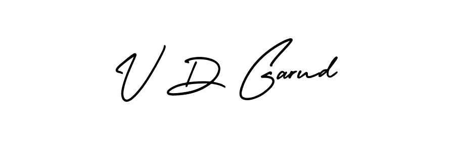 Design your own signature with our free online signature maker. With this signature software, you can create a handwritten (AmerikaSignatureDemo-Regular) signature for name V D Garud. V D Garud signature style 3 images and pictures png