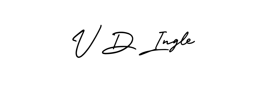 How to Draw V D Ingle signature style? AmerikaSignatureDemo-Regular is a latest design signature styles for name V D Ingle. V D Ingle signature style 3 images and pictures png