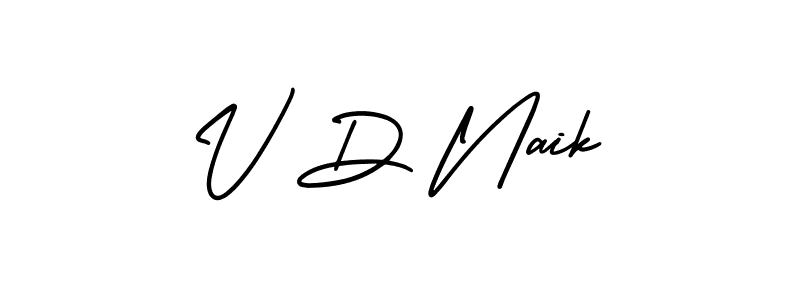 Design your own signature with our free online signature maker. With this signature software, you can create a handwritten (AmerikaSignatureDemo-Regular) signature for name V D Naik. V D Naik signature style 3 images and pictures png