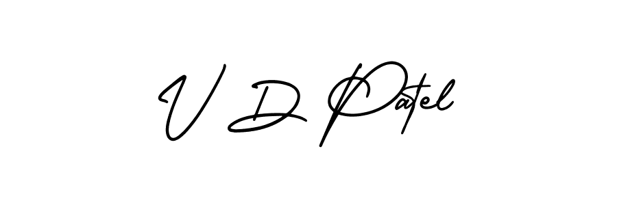 AmerikaSignatureDemo-Regular is a professional signature style that is perfect for those who want to add a touch of class to their signature. It is also a great choice for those who want to make their signature more unique. Get V D Patel name to fancy signature for free. V D Patel signature style 3 images and pictures png