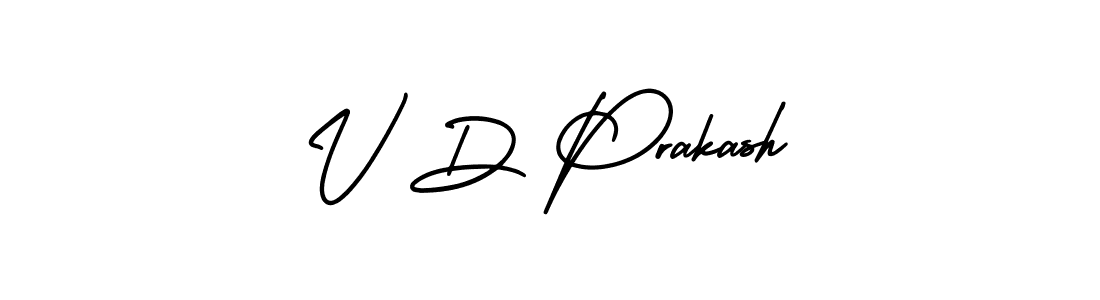 V D Prakash stylish signature style. Best Handwritten Sign (AmerikaSignatureDemo-Regular) for my name. Handwritten Signature Collection Ideas for my name V D Prakash. V D Prakash signature style 3 images and pictures png