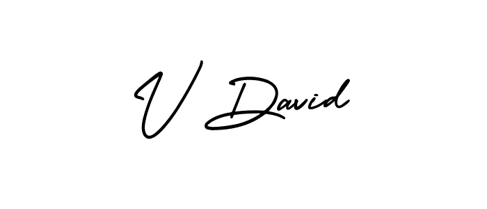 Also we have V David name is the best signature style. Create professional handwritten signature collection using AmerikaSignatureDemo-Regular autograph style. V David signature style 3 images and pictures png