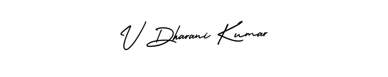 if you are searching for the best signature style for your name V Dharani Kumar. so please give up your signature search. here we have designed multiple signature styles  using AmerikaSignatureDemo-Regular. V Dharani Kumar signature style 3 images and pictures png