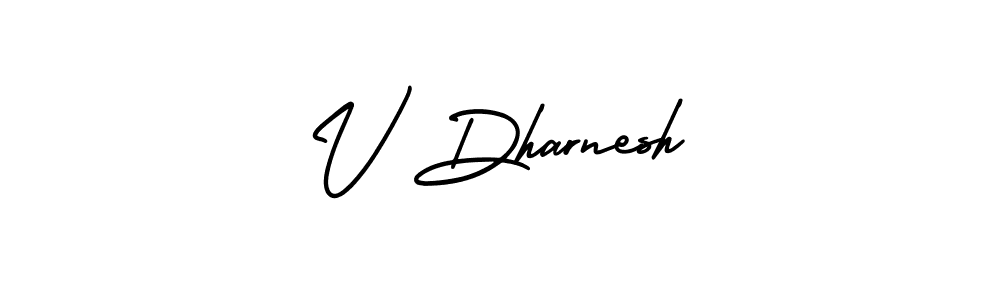 How to Draw V Dharnesh signature style? AmerikaSignatureDemo-Regular is a latest design signature styles for name V Dharnesh. V Dharnesh signature style 3 images and pictures png