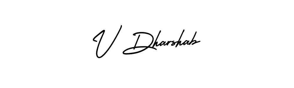 if you are searching for the best signature style for your name V Dharshab. so please give up your signature search. here we have designed multiple signature styles  using AmerikaSignatureDemo-Regular. V Dharshab signature style 3 images and pictures png