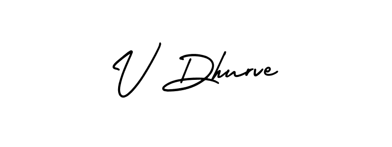 Create a beautiful signature design for name V Dhurve. With this signature (AmerikaSignatureDemo-Regular) fonts, you can make a handwritten signature for free. V Dhurve signature style 3 images and pictures png