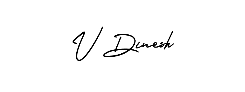 Create a beautiful signature design for name V Dinesh. With this signature (AmerikaSignatureDemo-Regular) fonts, you can make a handwritten signature for free. V Dinesh signature style 3 images and pictures png