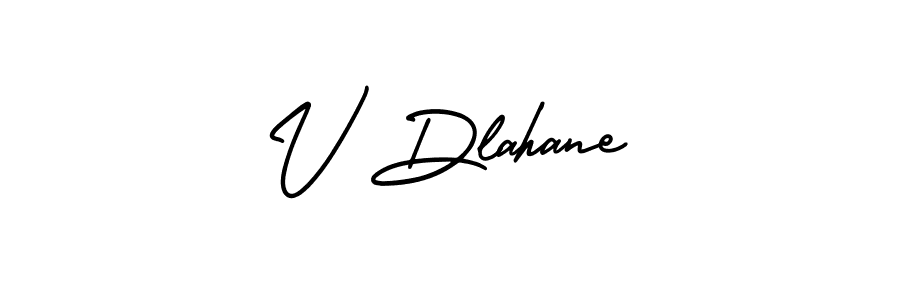 V Dlahane stylish signature style. Best Handwritten Sign (AmerikaSignatureDemo-Regular) for my name. Handwritten Signature Collection Ideas for my name V Dlahane. V Dlahane signature style 3 images and pictures png