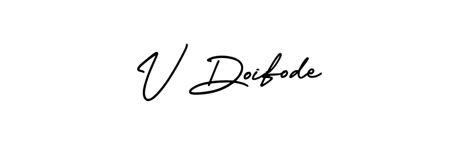 V Doifode stylish signature style. Best Handwritten Sign (AmerikaSignatureDemo-Regular) for my name. Handwritten Signature Collection Ideas for my name V Doifode. V Doifode signature style 3 images and pictures png