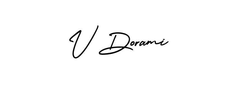 V Dorami stylish signature style. Best Handwritten Sign (AmerikaSignatureDemo-Regular) for my name. Handwritten Signature Collection Ideas for my name V Dorami. V Dorami signature style 3 images and pictures png