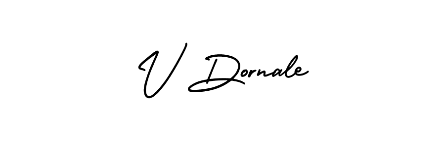 You should practise on your own different ways (AmerikaSignatureDemo-Regular) to write your name (V Dornale) in signature. don't let someone else do it for you. V Dornale signature style 3 images and pictures png