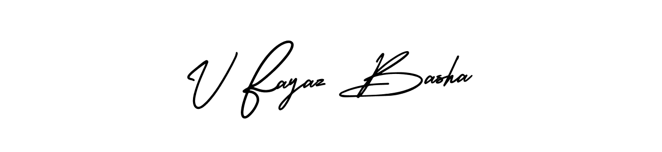 It looks lik you need a new signature style for name V Fayaz Basha. Design unique handwritten (AmerikaSignatureDemo-Regular) signature with our free signature maker in just a few clicks. V Fayaz Basha signature style 3 images and pictures png