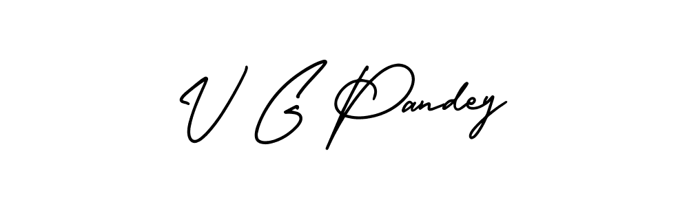 You should practise on your own different ways (AmerikaSignatureDemo-Regular) to write your name (V G Pandey) in signature. don't let someone else do it for you. V G Pandey signature style 3 images and pictures png