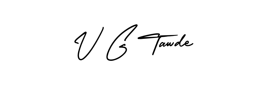 This is the best signature style for the V G Tawde name. Also you like these signature font (AmerikaSignatureDemo-Regular). Mix name signature. V G Tawde signature style 3 images and pictures png