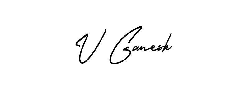 Create a beautiful signature design for name V Ganesh. With this signature (AmerikaSignatureDemo-Regular) fonts, you can make a handwritten signature for free. V Ganesh signature style 3 images and pictures png