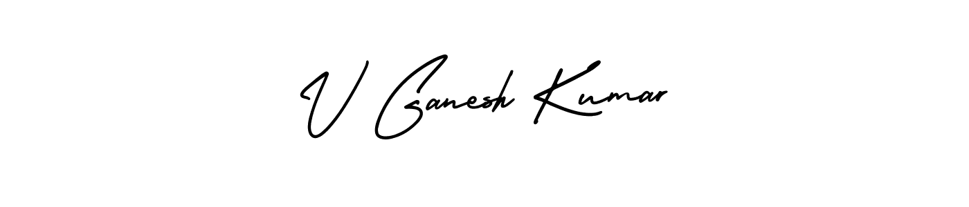 Make a beautiful signature design for name V Ganesh Kumar. With this signature (AmerikaSignatureDemo-Regular) style, you can create a handwritten signature for free. V Ganesh Kumar signature style 3 images and pictures png