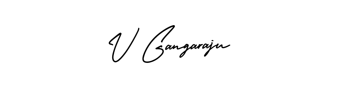 Make a beautiful signature design for name V Gangaraju. With this signature (AmerikaSignatureDemo-Regular) style, you can create a handwritten signature for free. V Gangaraju signature style 3 images and pictures png