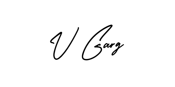 Use a signature maker to create a handwritten signature online. With this signature software, you can design (AmerikaSignatureDemo-Regular) your own signature for name V Garg. V Garg signature style 3 images and pictures png