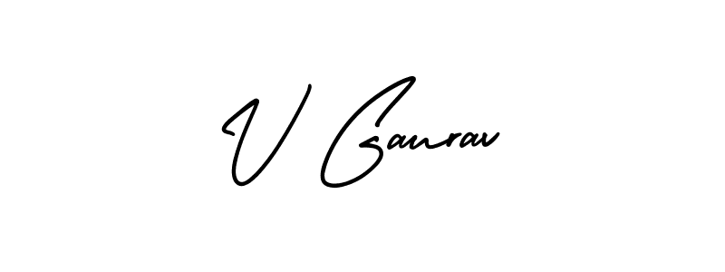 It looks lik you need a new signature style for name V Gaurav. Design unique handwritten (AmerikaSignatureDemo-Regular) signature with our free signature maker in just a few clicks. V Gaurav signature style 3 images and pictures png