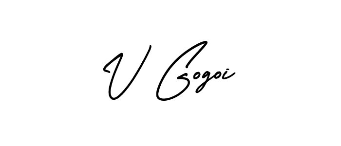 Use a signature maker to create a handwritten signature online. With this signature software, you can design (AmerikaSignatureDemo-Regular) your own signature for name V Gogoi. V Gogoi signature style 3 images and pictures png