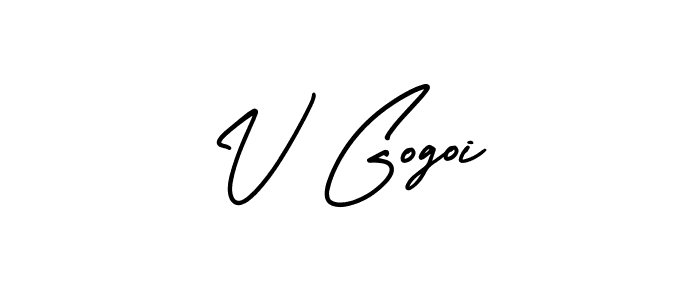 V Gogoi stylish signature style. Best Handwritten Sign (AmerikaSignatureDemo-Regular) for my name. Handwritten Signature Collection Ideas for my name V Gogoi. V Gogoi signature style 3 images and pictures png