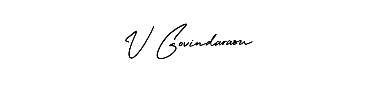 This is the best signature style for the V Govindarasu name. Also you like these signature font (AmerikaSignatureDemo-Regular). Mix name signature. V Govindarasu signature style 3 images and pictures png