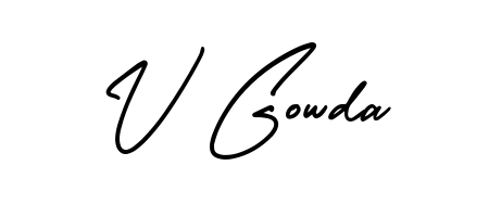Upgrade your professional image with V Gowda signature created with AmerikaSignatureDemo-Regular font. Fast, free, and watermark-free download. V Gowda signature style 3 images and pictures png